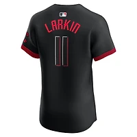 Maillot Nike Barry Larkin noir pour homme des Reds de Cincinnati City Connect Elite