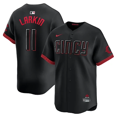 Men's Nike Barry Larkin Black Cincinnati Reds City Connect Limited Player Jersey