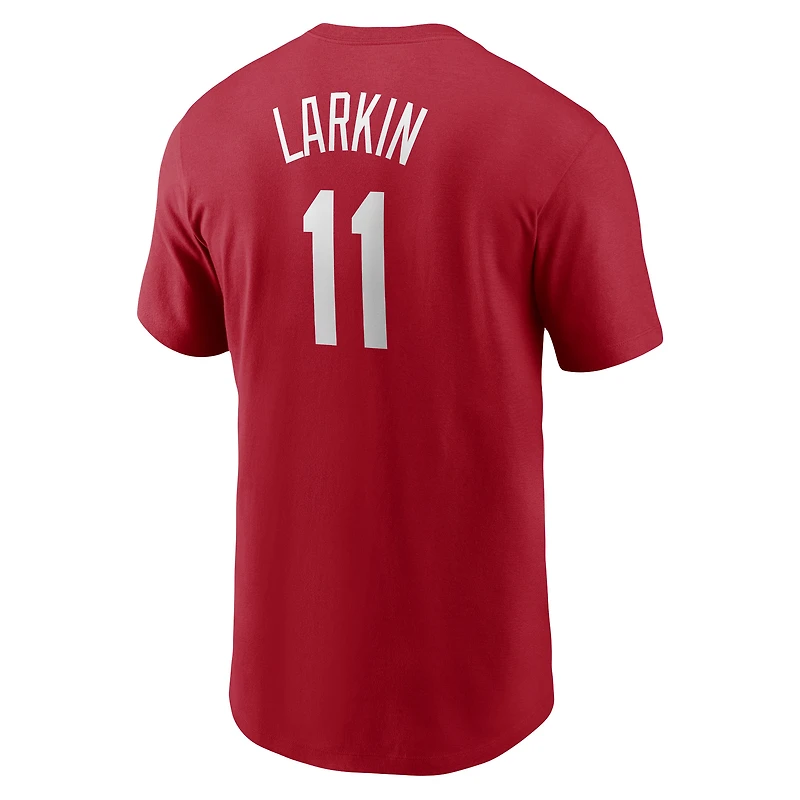 T-shirt Nike Barry Larkin pour homme, rouge, Cincinnati Reds, Cooperstown Collection, nom et numéro