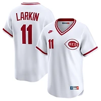 Men's Nike Barry Larkin White Cincinnati Reds Throwback Cooperstown Collection Limited Jersey