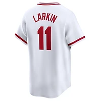 Maillot Nike Barry Larkin blanc Cincinnati Reds Throwback Cooperstown Limited pour homme