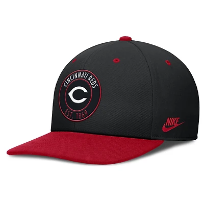 Casquette Nike noire/rouge pour homme Cincinnati Reds Cooperstown Collection Pro Dri-FIT Snapback