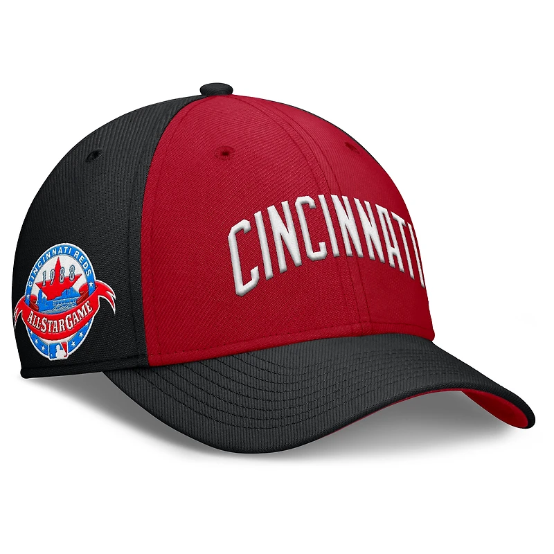 Men's Nike Black/Red Cincinnati Reds Rise Swoosh Performance Flex Hat