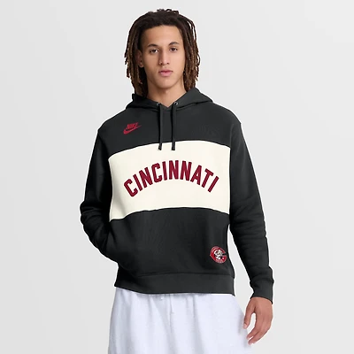 Sweat à capuche Nike noir pour homme, collection Cincinnati Reds 1975 Cooperstown Legacy Color-Block