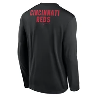 T-shirt à manches longues Nike Cincinnati Reds 2-Hit Legend Dri-FIT noir pour homme