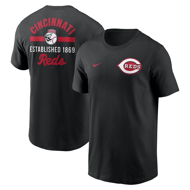 T-shirt Nike noir pour homme Cincinnati Reds 2-Hit