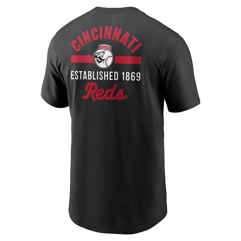 T-shirt Nike noir pour homme Cincinnati Reds 2-Hit