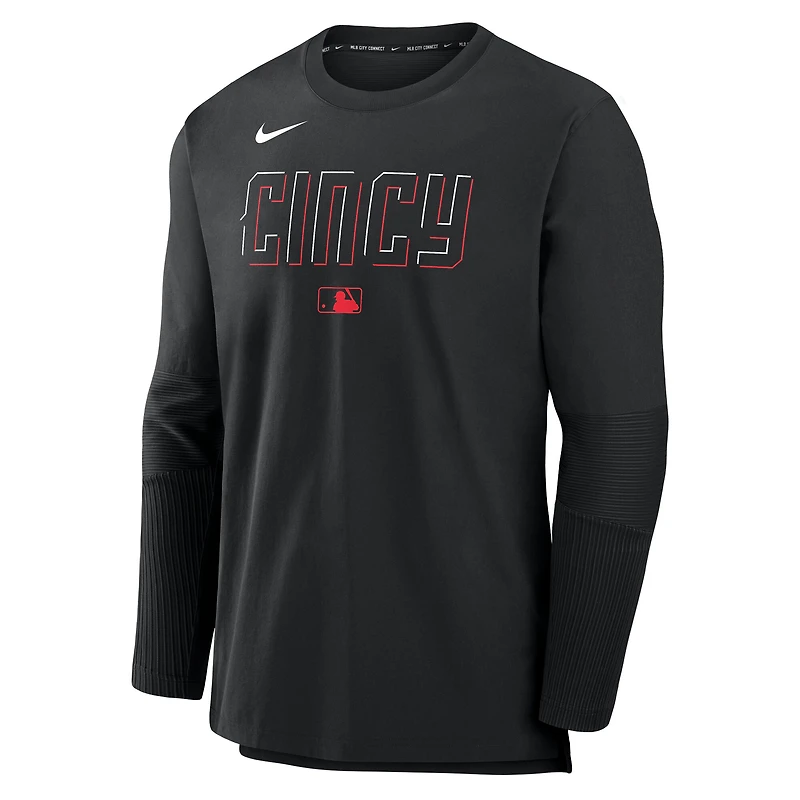 Pull léger Nike City Connect 2025 Authentic Collection Player Dri-FIT pour homme, noir, des Reds de Cincinnati