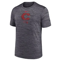 T-shirt Nike City Connect Velocity Performance pour homme, noir, Cincinnati Reds Authentic Collection