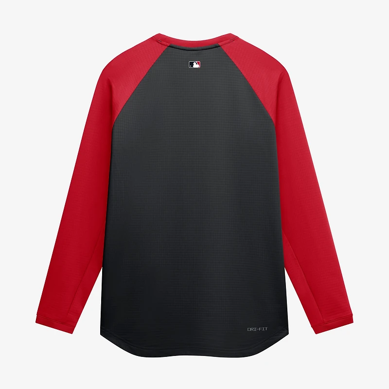 Men's Nike Black Cincinnati Reds Authentic Collection Raglan Dri-FIT Sweatshirt