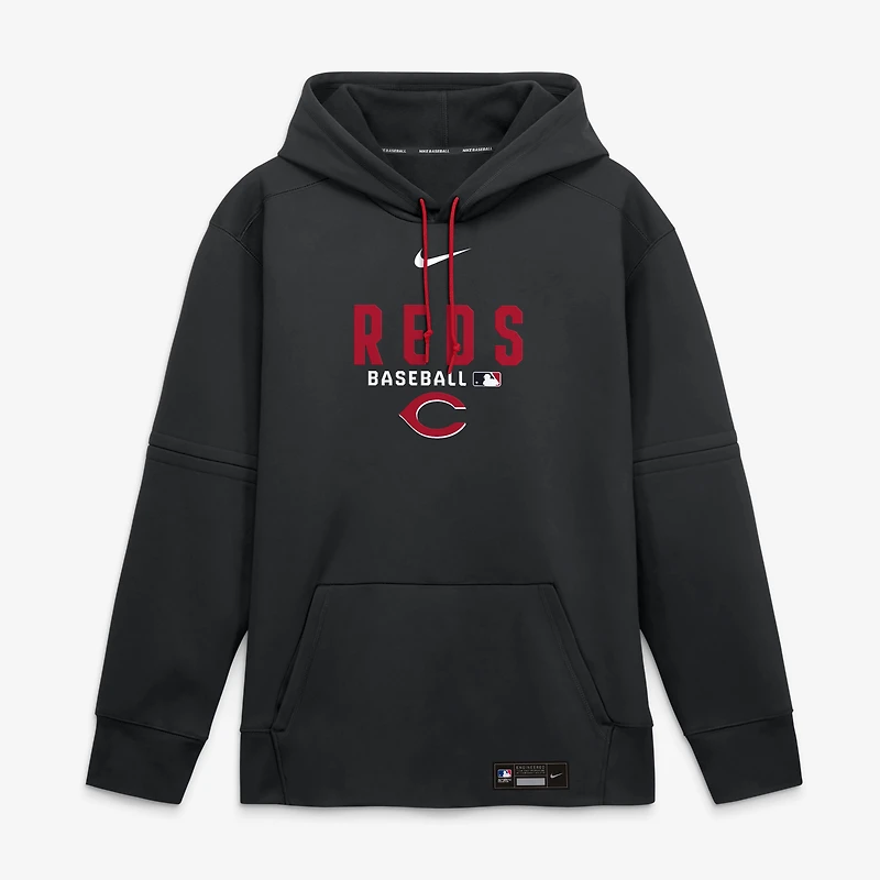 Men's Nike Black Cincinnati Reds Authentic Collection Therma-FIT Hoodie