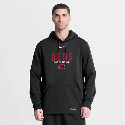 Men's Nike Black Cincinnati Reds Authentic Collection Therma-FIT Hoodie