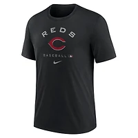 T-shirt de performance triple mélange Nike pour hommes, noir, Cincinnati Reds Authentic Collection