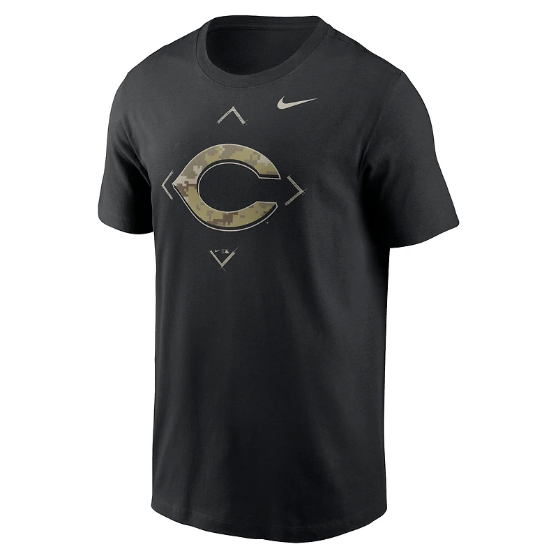T-shirt à logo camouflage des Cincinnati Reds de Nike pour homme, noir