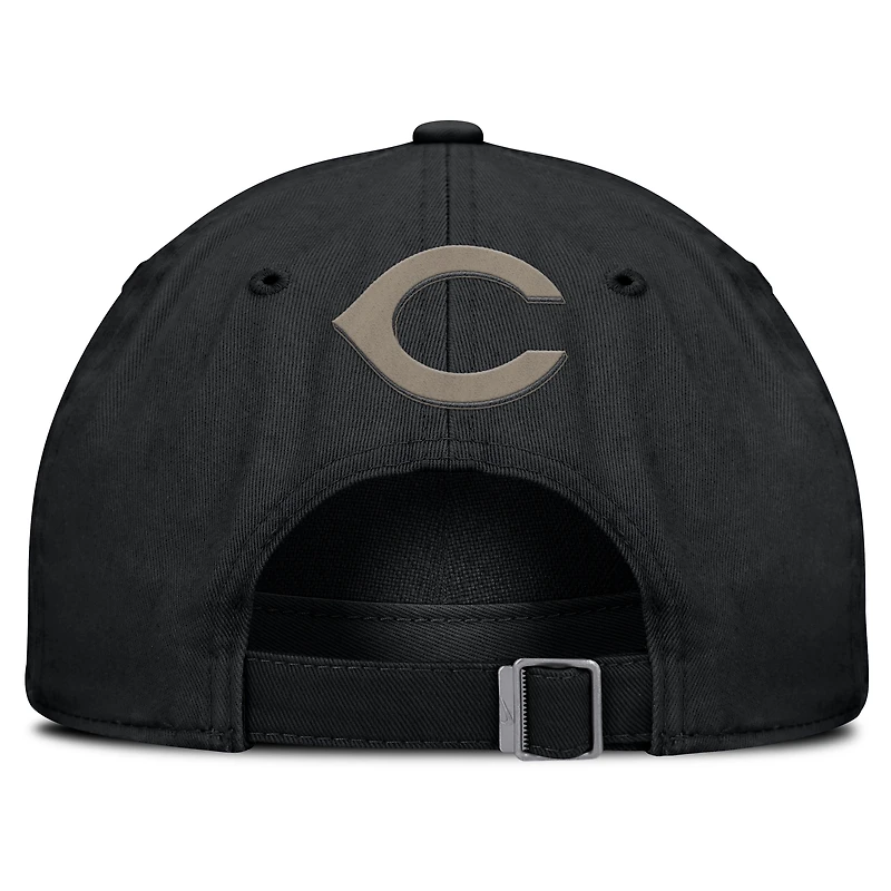 Casquette ajustable Nike noire Cincinnati Reds Camo Pack Club pour homme