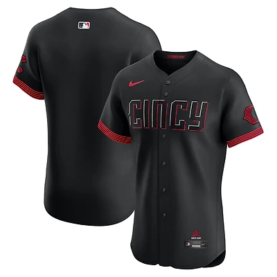 Men's Nike Black Cincinnati Reds City Connect  Elite Jersey