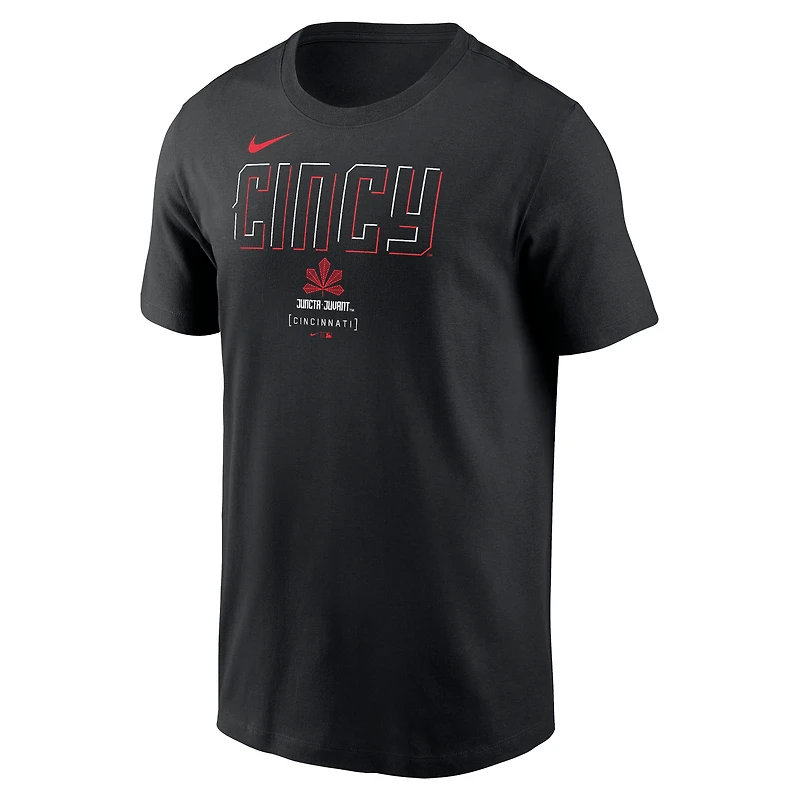 T-shirt Nike noir avec grand logo des Cincinnati Reds City Connect pour homme