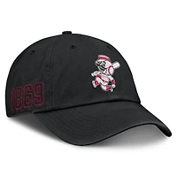Casquette ajustable Nike noire pour homme, modèle Cooperstown Club des Reds de Cincinnati