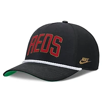 Casquette ajustable Nike Rise noire pour homme, collection Cooperstown des Reds de Cincinnati