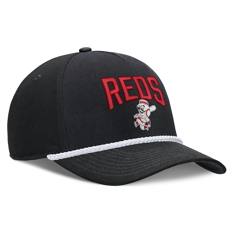 Men's Nike Black Cincinnati Reds Cooperstown Rise Adjustable Hat