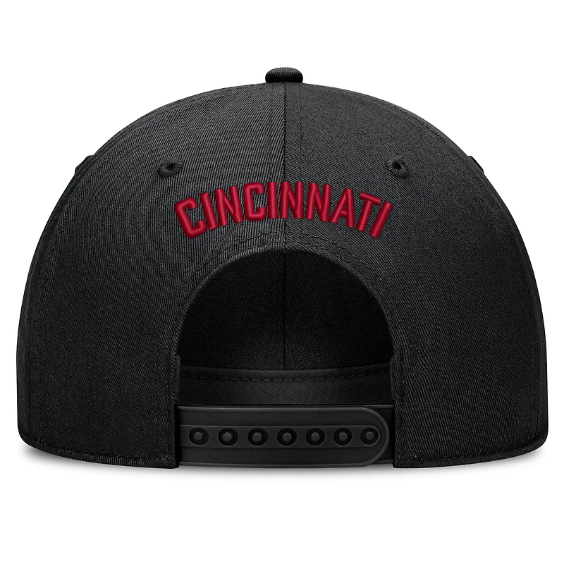 Men's Nike Black Cincinnati Reds Cooperstown Rise Adjustable Hat
