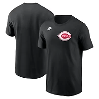T-shirt Nike noir pour homme avec logo Cooperstown des Cincinnati Reds