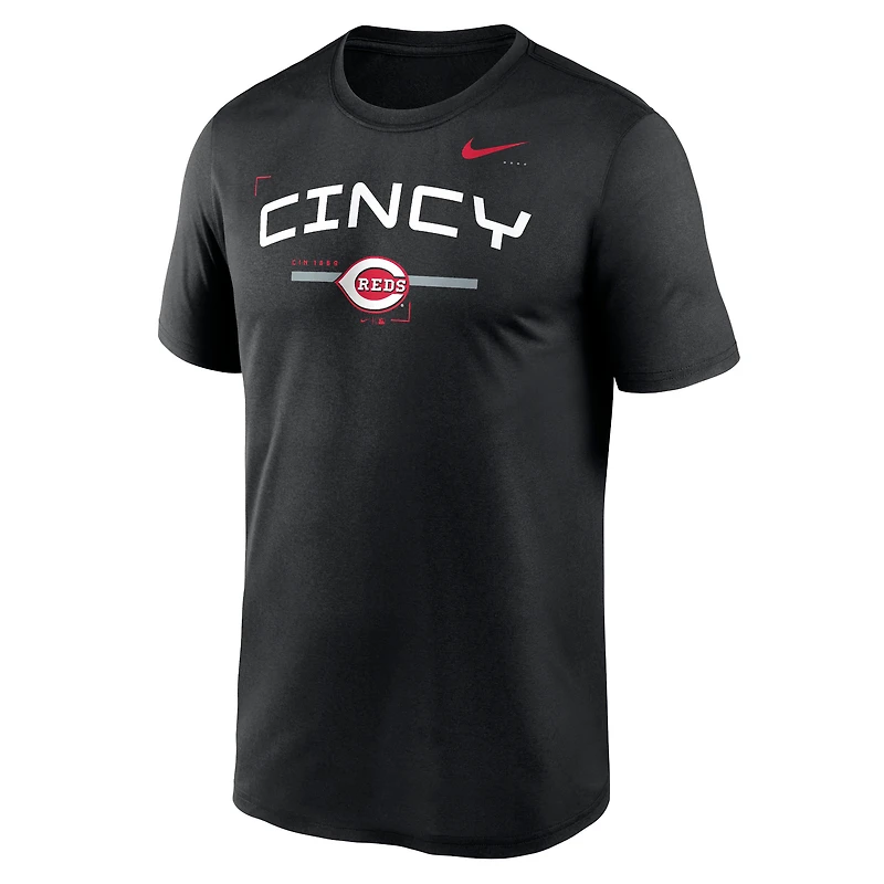 T-shirt d'entraînement Nike noir pour homme Cincinnati Reds Local Legend