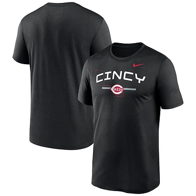 T-shirt d'entraînement Nike noir pour homme Cincinnati Reds Local Legend