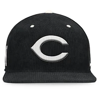 Casquette structurée à fermeture snapback Nike noire pour homme, modèle Cincinnati Reds Pro en velours côtelé.