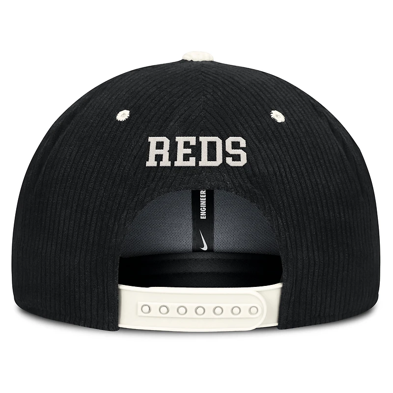 Men's Nike  Black Cincinnati Reds Pro Corduroy Structured Snapback Hat