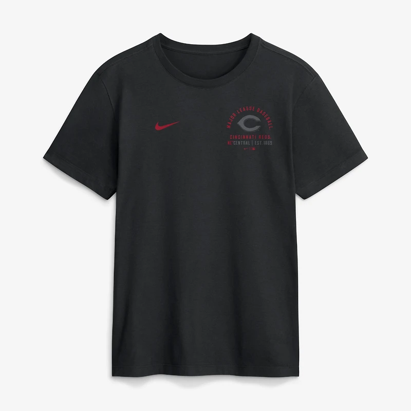 Men's Nike Black Cincinnati Reds Split Logo T-Shirt