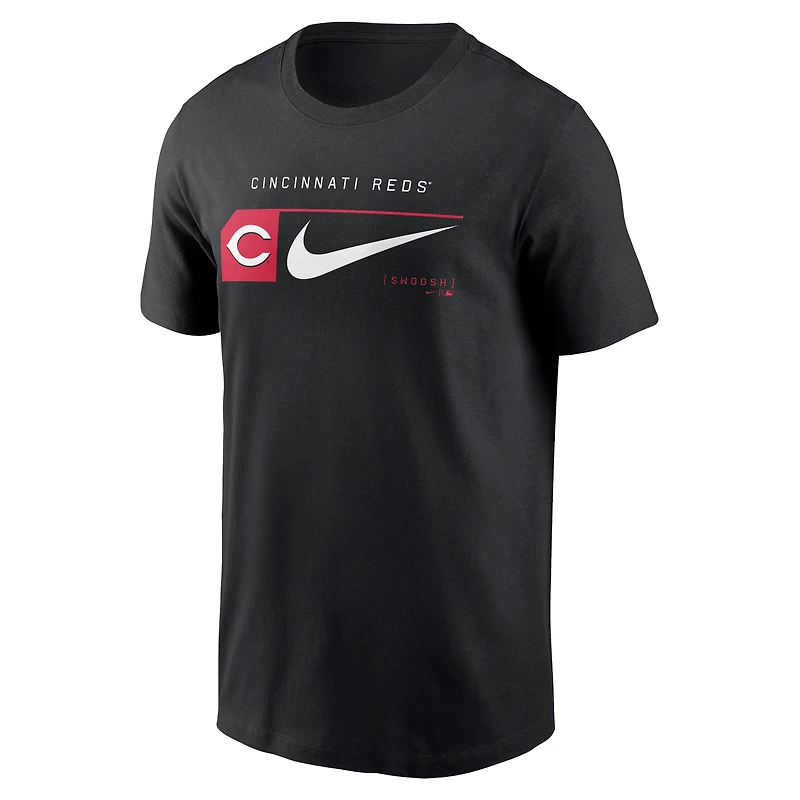 T-shirt Nike noir Cincinnati Reds Team Swoosh Lockup pour homme