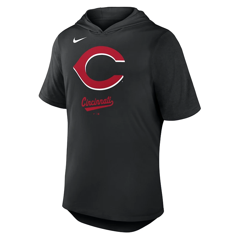 T-shirt à capuche Nike noir pour homme des Reds de Cincinnati