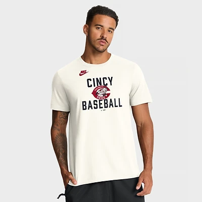T-shirt Nike crème pour homme, collection Cooperstown des Reds de Cincinnati, inspiré années 70