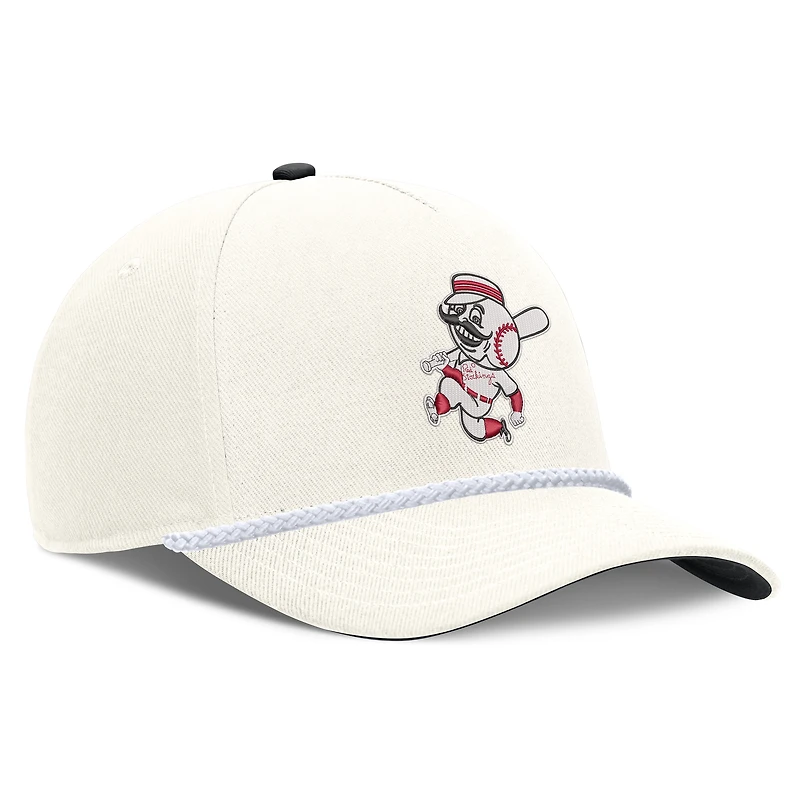 Casquette ajustable Nike crème Cincinnati Reds Cooperstown Rise pour homme