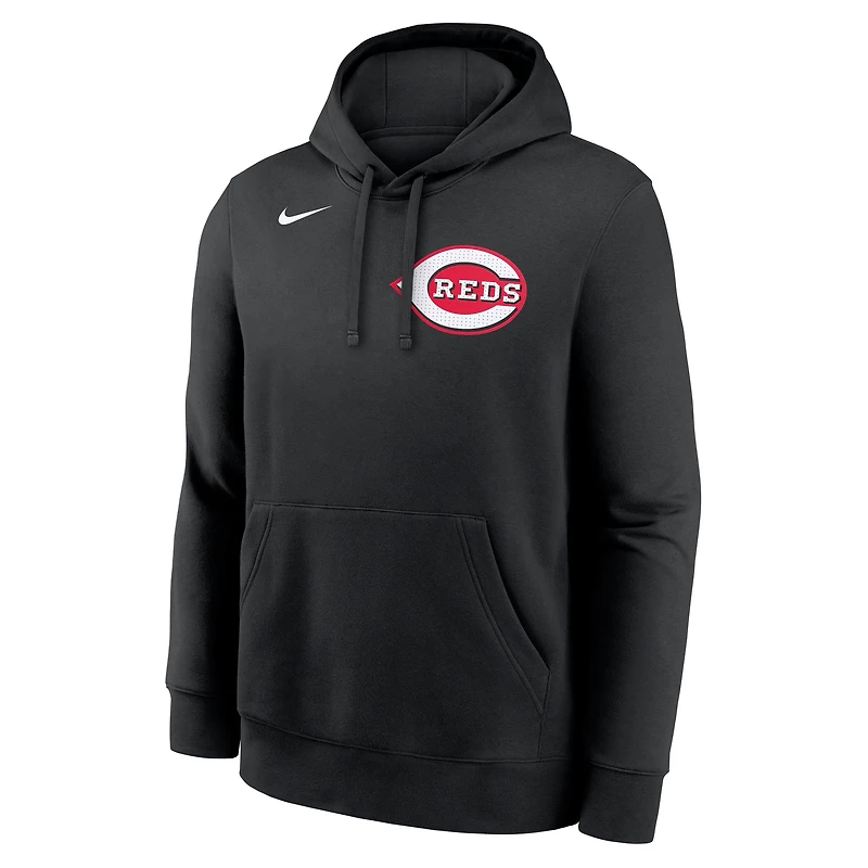 Sweat à capuche en molleton Nike Elly de La Cruz noir pour homme, avec nom et numéro du joueur des Reds Cincinnati