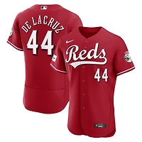 Men's Nike Elly De La Cruz White Cincinnati Reds Home Authentic Sponsor Patch Jersey