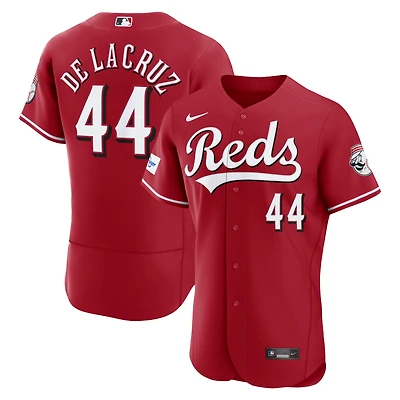Men's Nike Elly De La Cruz White Cincinnati Reds Home Authentic Sponsor Patch Jersey