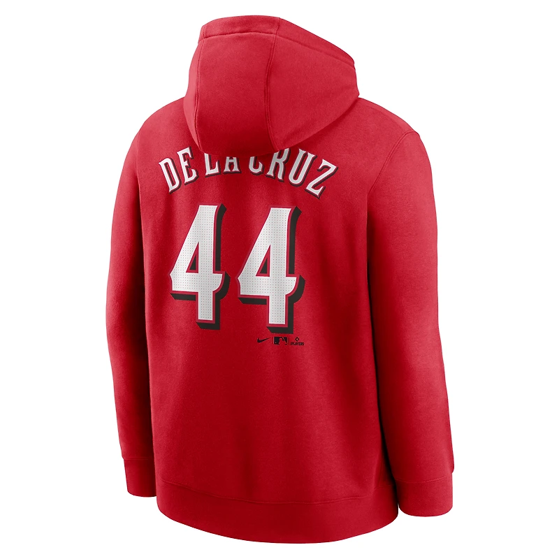 Sweat à capuche Nike Elly de La Cruz pour homme avec nom et numéro joueur des Reds Cincinnati Rouge