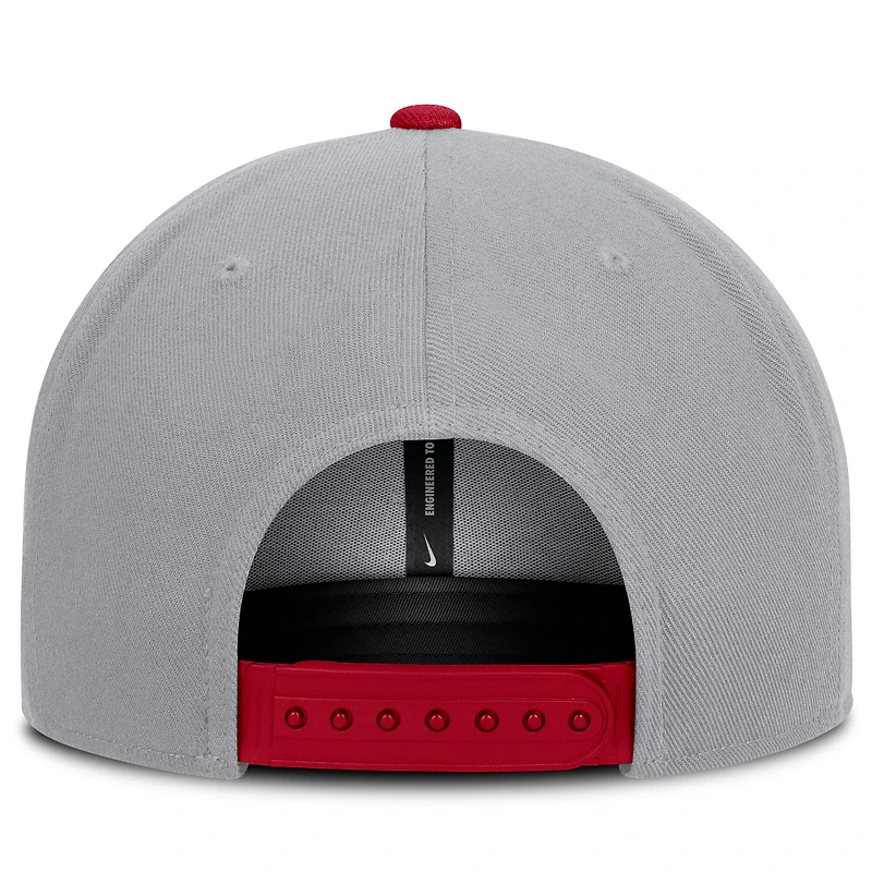 Men's Nike Gray/Red Cincinnati Reds Primetime Pro Dri-FIT Snapback Hat