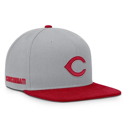 Men's Nike Gray/Red Cincinnati Reds Primetime Pro Dri-FIT Snapback Hat