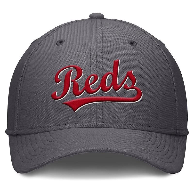 Men's Nike  Gray Cincinnati Reds Swoosh Performance Flex Hat