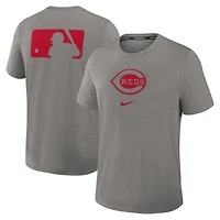 Men's Nike Heather Charcoal Cincinnati Reds Authentic Collection Early Work Tri-Blend Dri-FIT T-Shirt