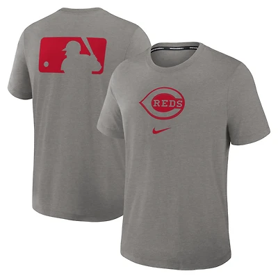 Men's Nike Heather Charcoal Cincinnati Reds Authentic Collection Early Work Tri-Blend Dri-FIT T-Shirt