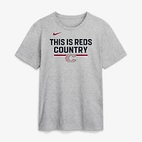 T-shirt Nike pour homme, gris chiné, Cincinnati Reds 2026 City Connect, logo d'équipe.