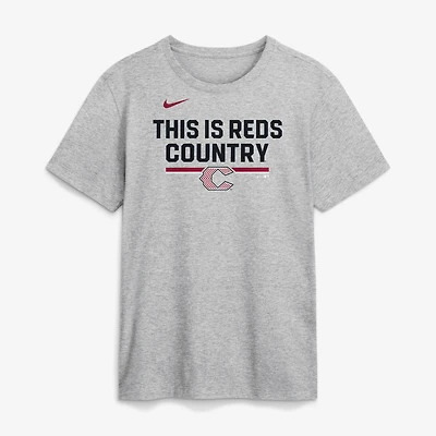 T-shirt Nike pour homme, gris chiné, Cincinnati Reds 2026 City Connect, logo d'équipe.