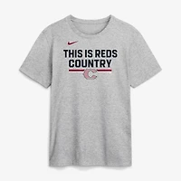 T-shirt Nike pour homme, gris chiné, Cincinnati Reds 2026 City Connect, logo d'équipe.