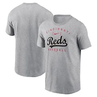 T-shirt Nike Heather Grey Cincinnati Reds Home Team Athletic Arch pour homme