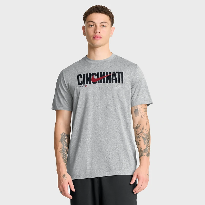Men's Nike Heather Gray Cincinnati Reds Swoosh Legend Dri-FIT T-Shirt