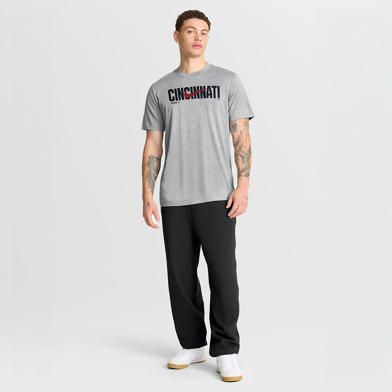 Men's Nike Heather Gray Cincinnati Reds Swoosh Legend Dri-FIT T-Shirt
